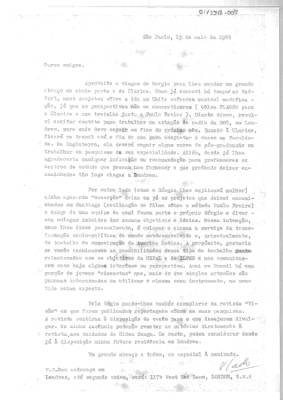 Carta de Vladimir Herzog para Fernando Henrique Cardoso, 19 maio 1965